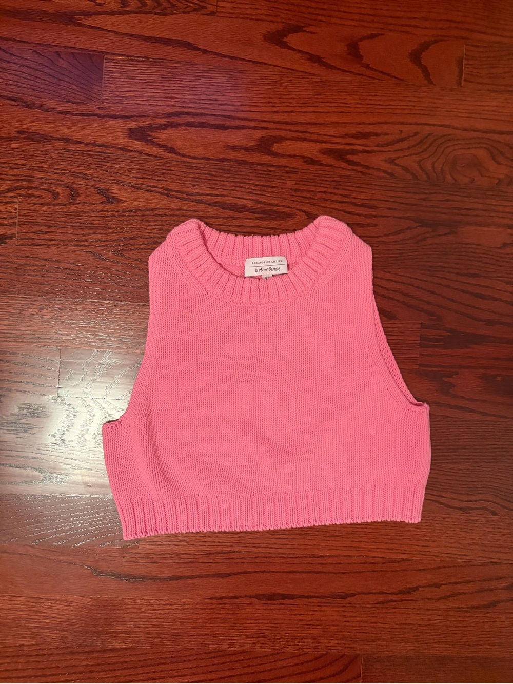 ' Pink Knit Cropped Tank